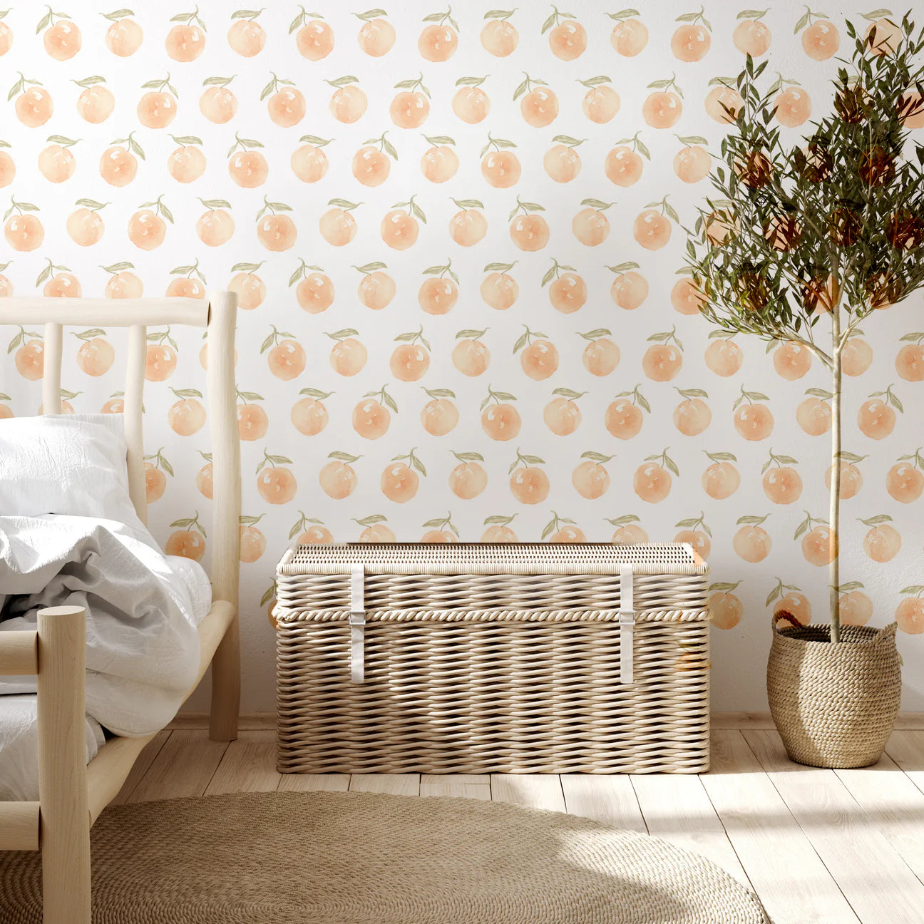 Sweet as Peach Peel & Stick Kids Wallpaper