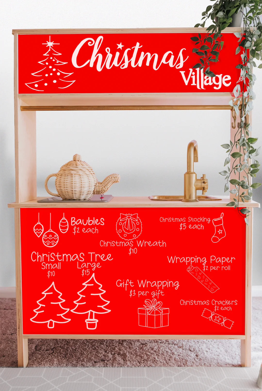 Christmas Shop Front Decals (designed for the rear of the IKEA DUKTIG play kitchen)