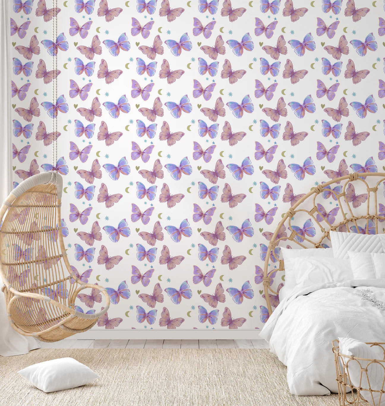 Butterfly Wonderland Peel & Stick Kids Wallpaper