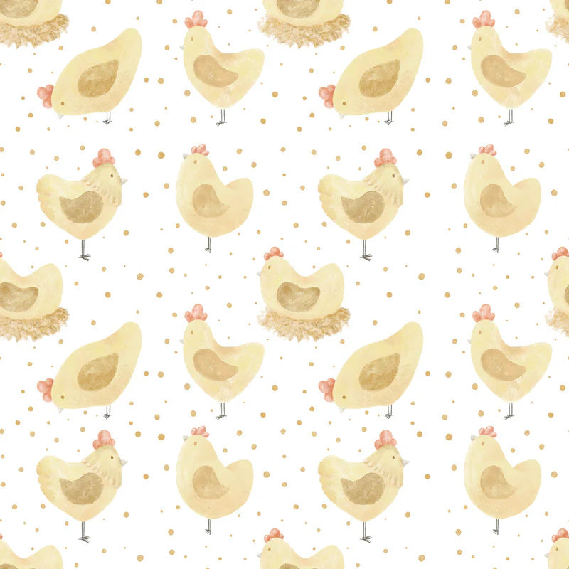 Happy Hens Peel & Stick Kids Wallpaper