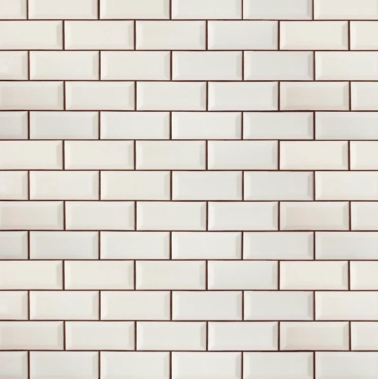 White Subway Tiles – A3 Dollhouse Wallpaper Panel