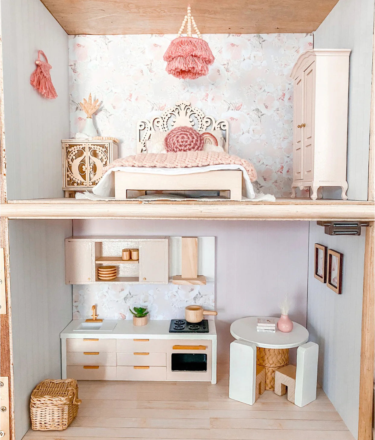 Faux Pine Panel / Wood Flooring – A3 Dollhouse Wallpaper Panel