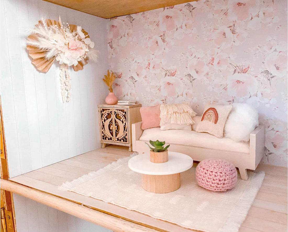 Faux Pine Panel / Wood Flooring – A3 Dollhouse Wallpaper Panel