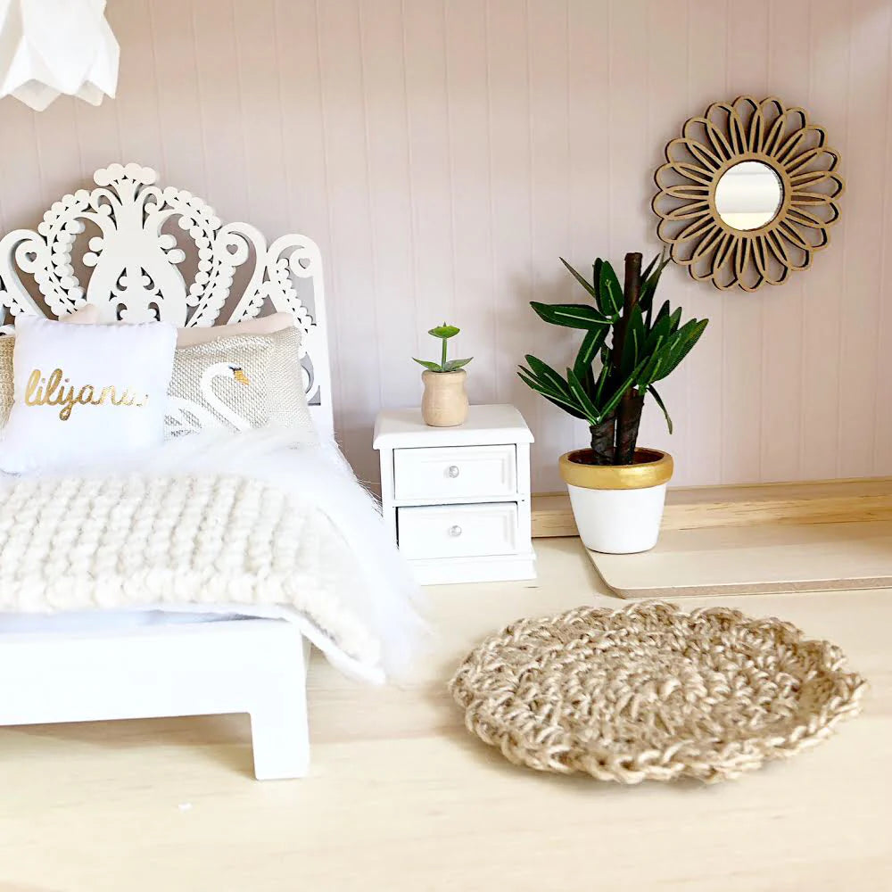 Faux Wooden Panel in Blush – A3 Dollhouse Wallpaper Panel