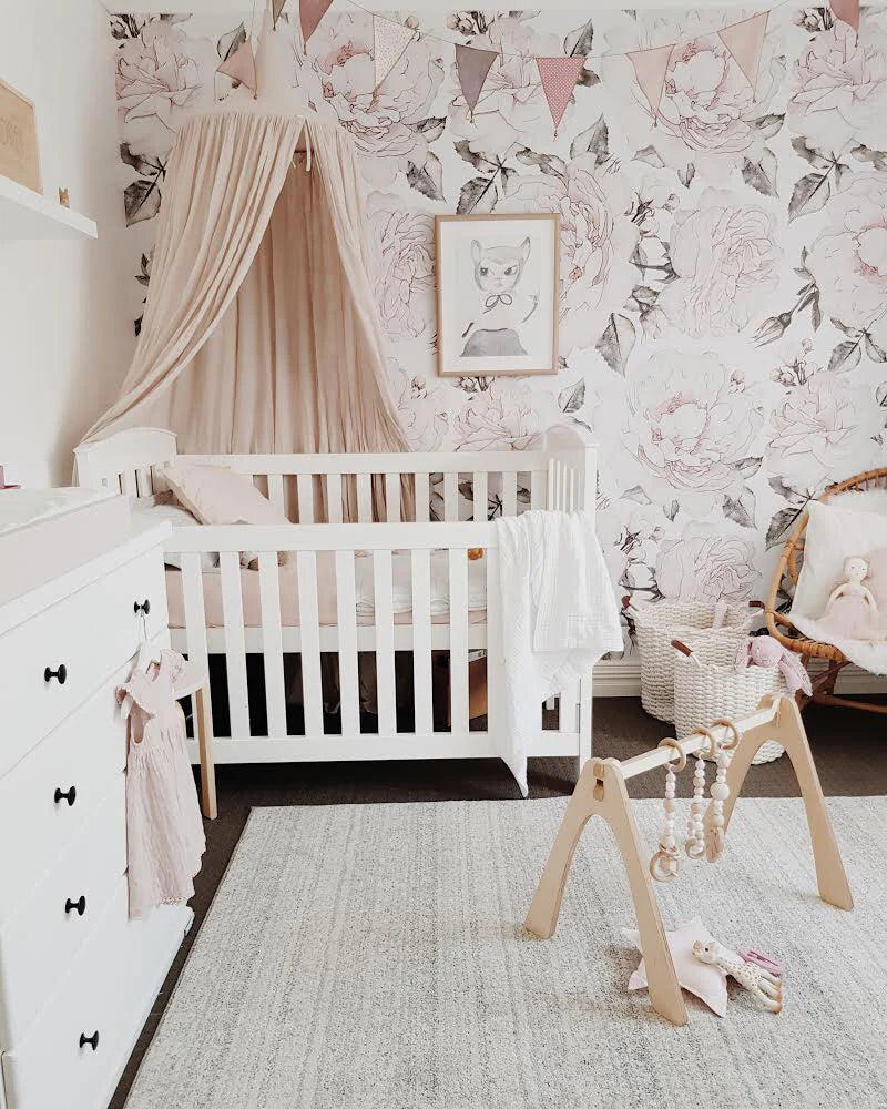 Blooming Peonies Peel & Stick Kids Wallpaper