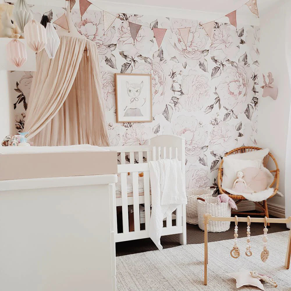 Blooming Peonies Peel & Stick Kids Wallpaper