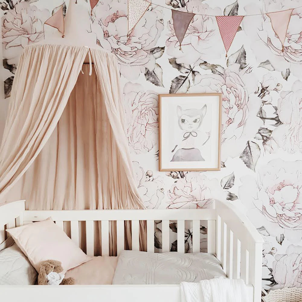 Blooming Peonies Peel & Stick Kids Wallpaper