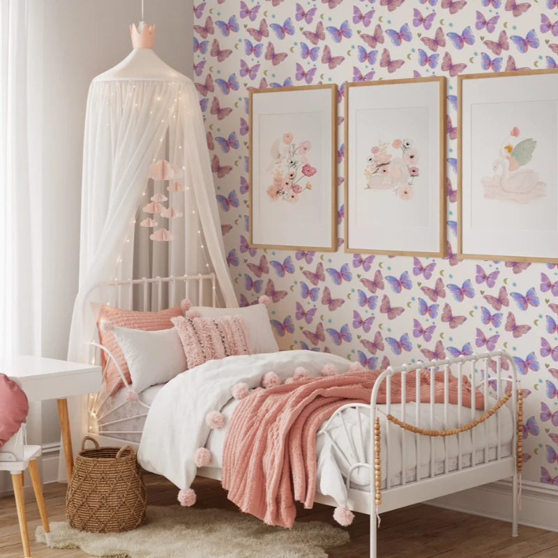 Butterfly Wonderland Peel & Stick Kids Wallpaper