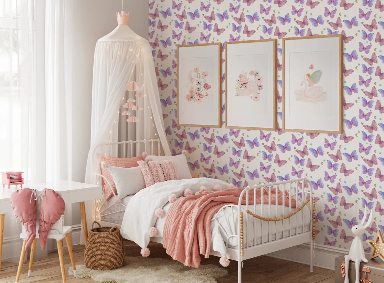 Butterfly Wonderland Peel & Stick Kids Wallpaper