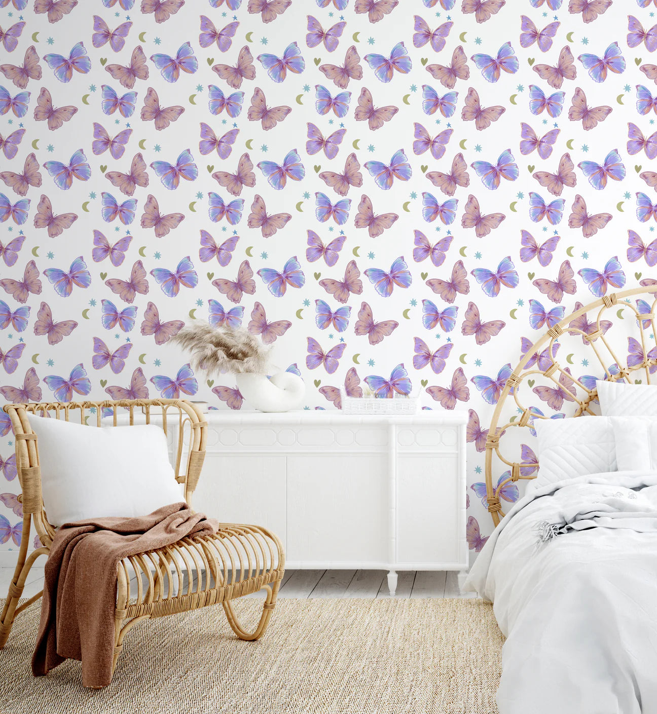 Butterfly Wonderland Peel & Stick Kids Wallpaper