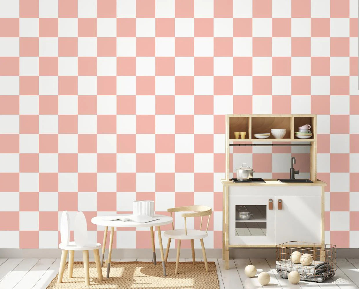 Checkers Peel & Stick Kids Wallpaper