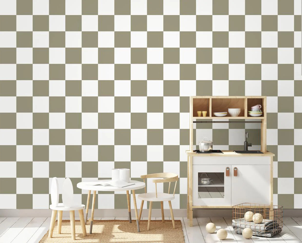 Checkers Peel & Stick Kids Wallpaper