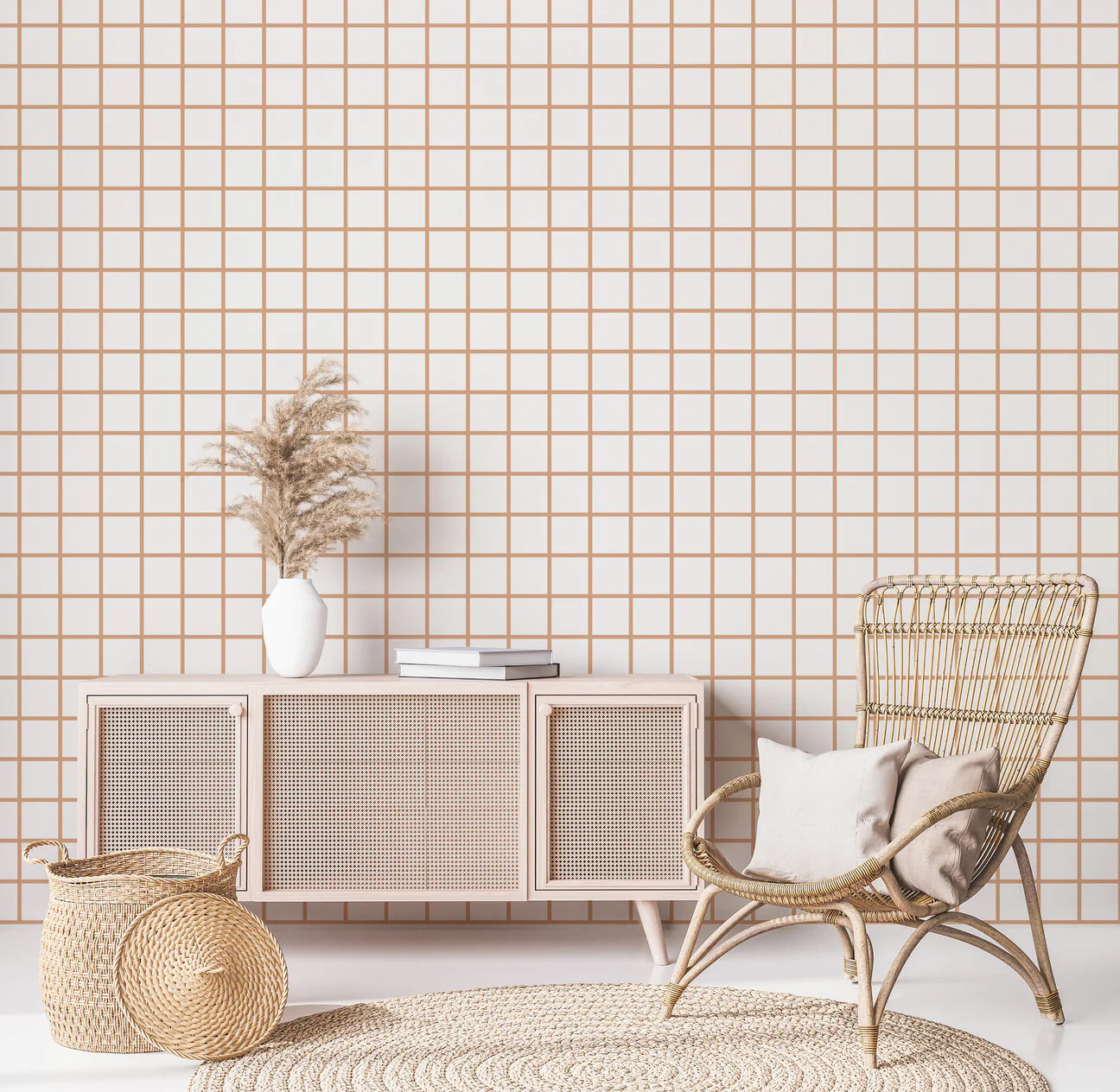 Grid Checkers Peel & Stick Kids Wallpaper