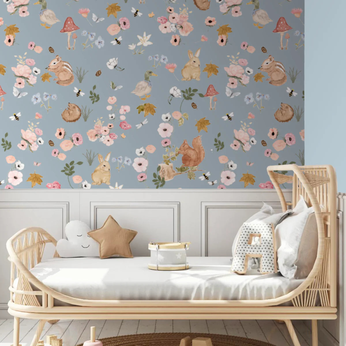 Hazel and Flora Peel & Stick Kids Wallpaper