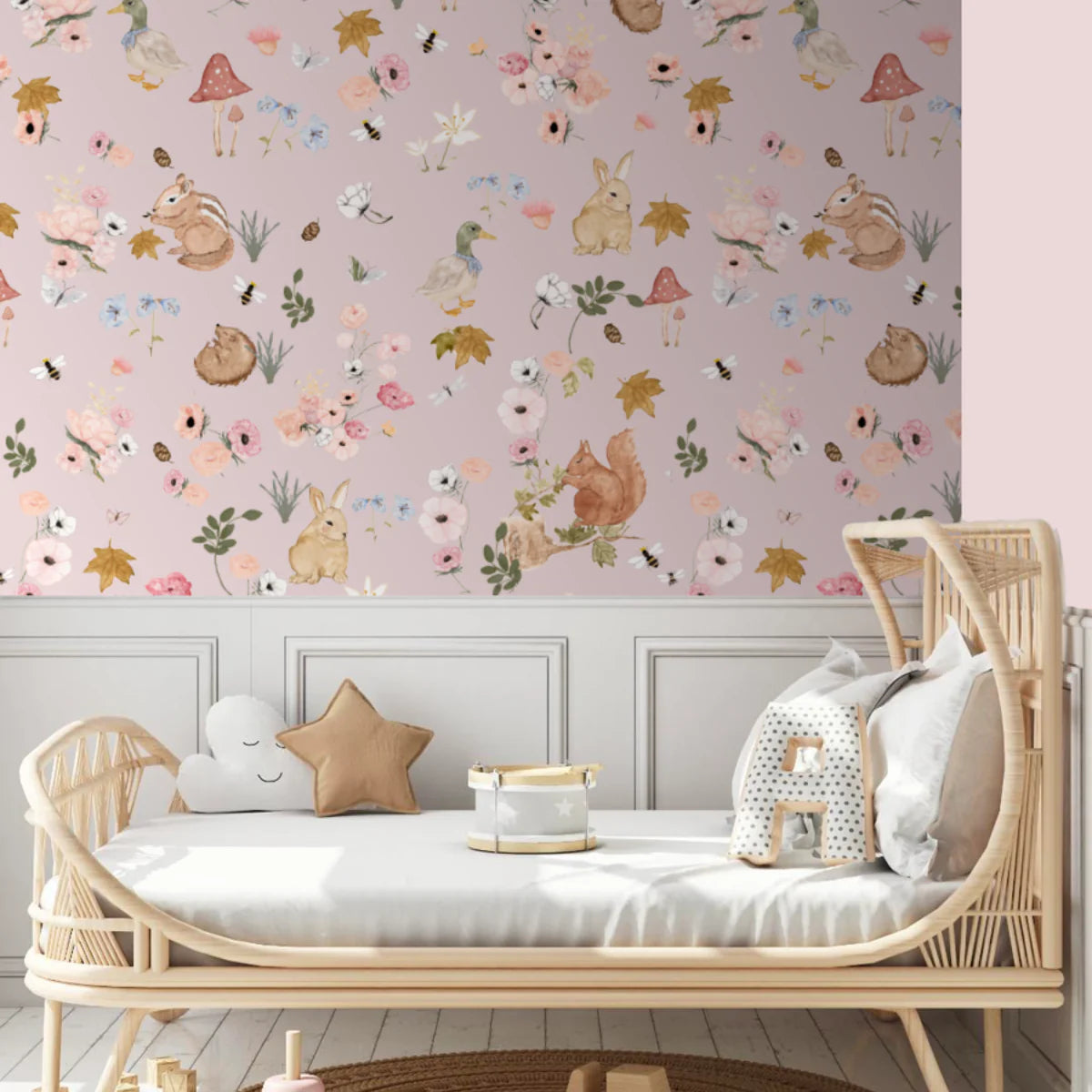 Hazel and Flora Peel & Stick Kids Wallpaper