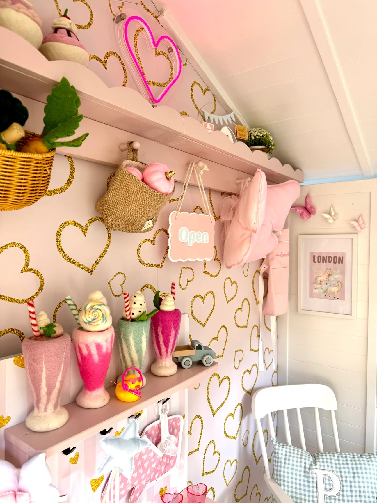 Hearts for Paris Peel & Stick Kids Wallpaper