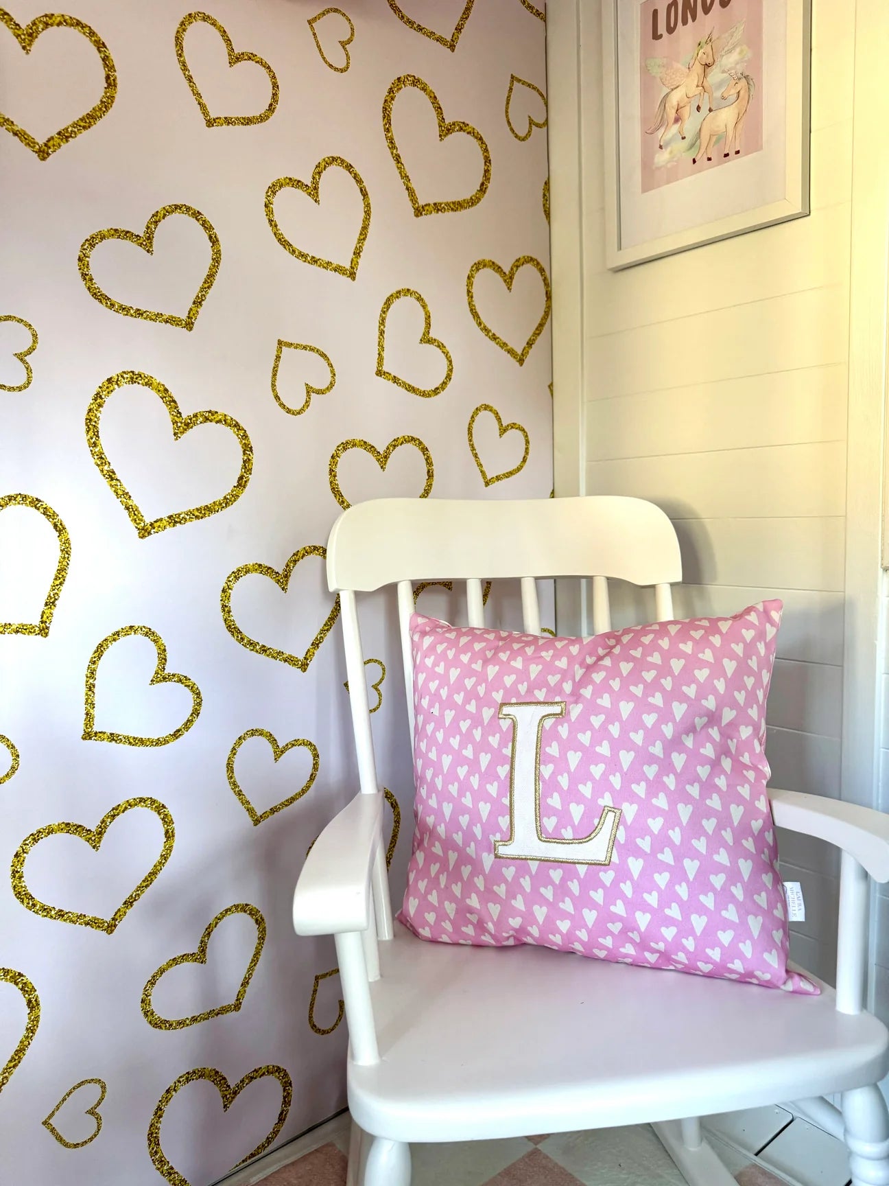 Hearts for Paris Peel & Stick Kids Wallpaper