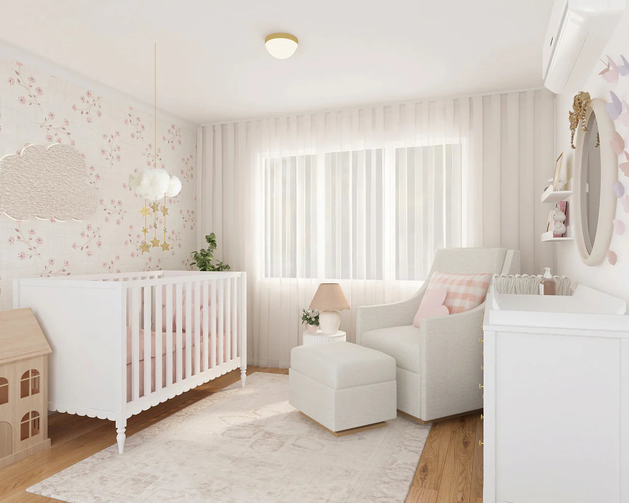 Linen Floral Peel & Stick Kids Wallpaper