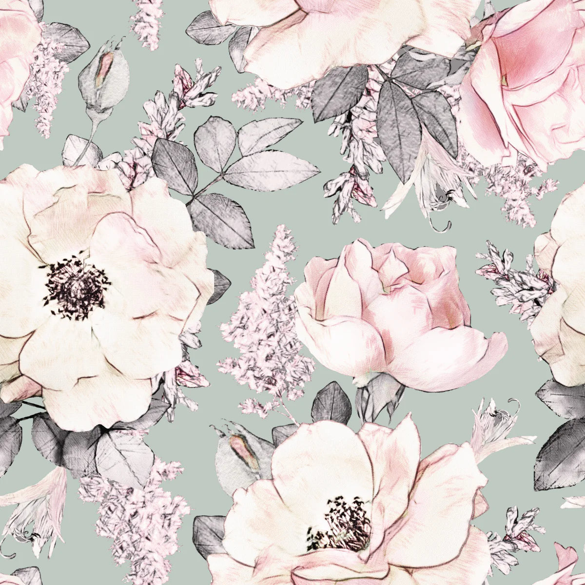 Peony Garden Peel & Stick Kids Wallpaper
