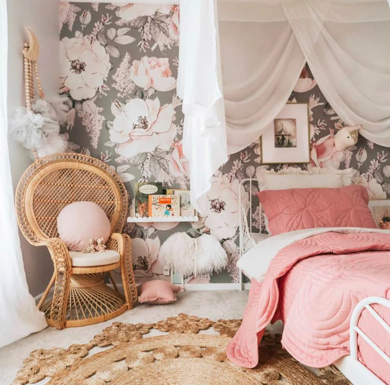 Peony Garden Peel & Stick Kids Wallpaper