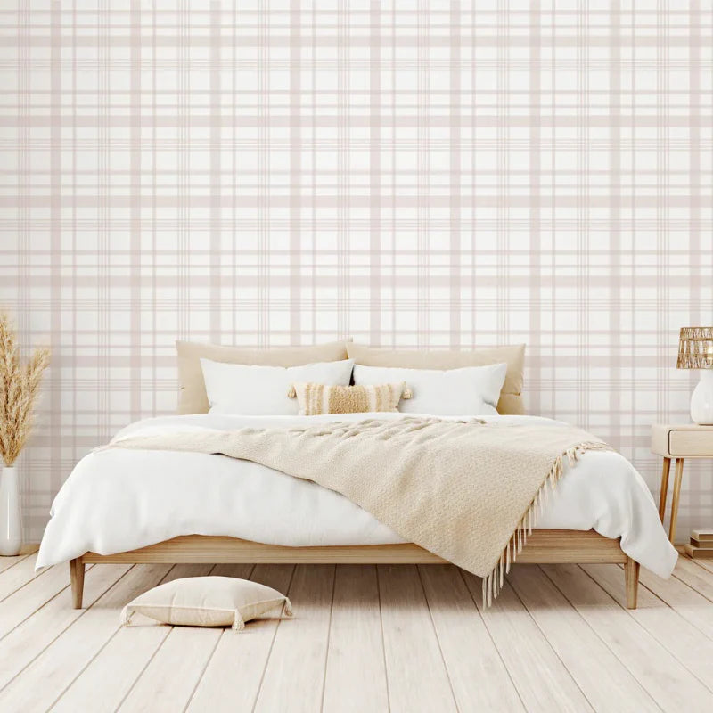 Plaid Gingham Peel & Stick Kids Wallpaper