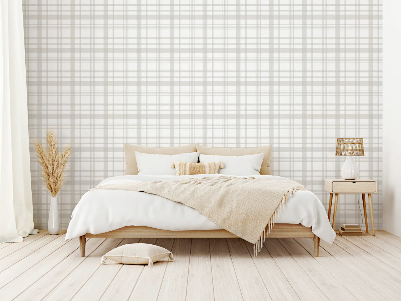 Plaid Gingham Peel & Stick Kids Wallpaper