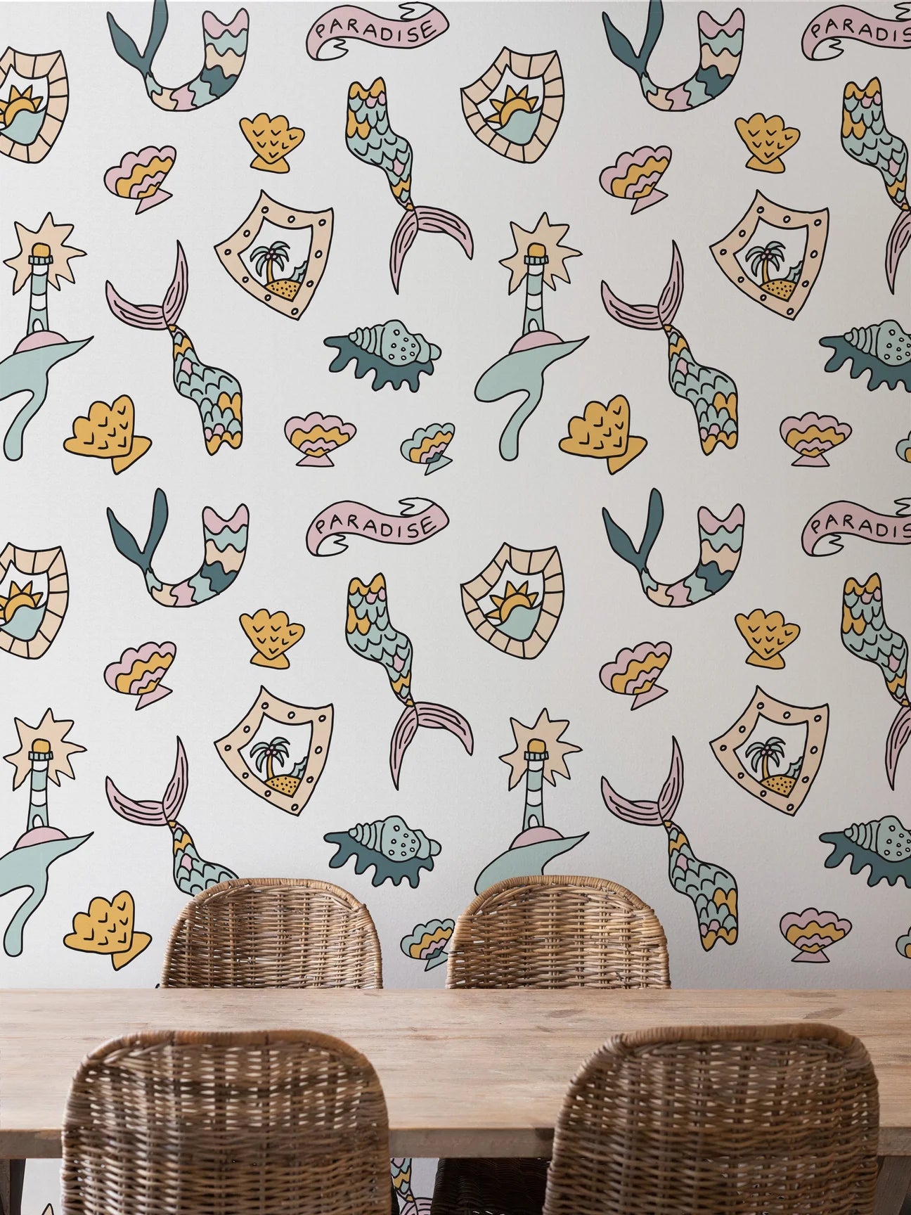 Seafolk Peel & Stick Kids Wallpaper