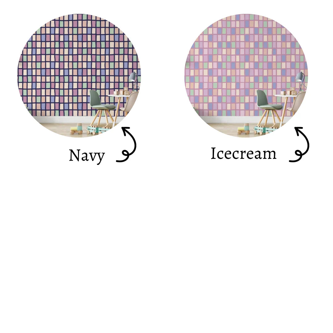 Australian Made Retro Check Wallpaper for Modern Family Homes