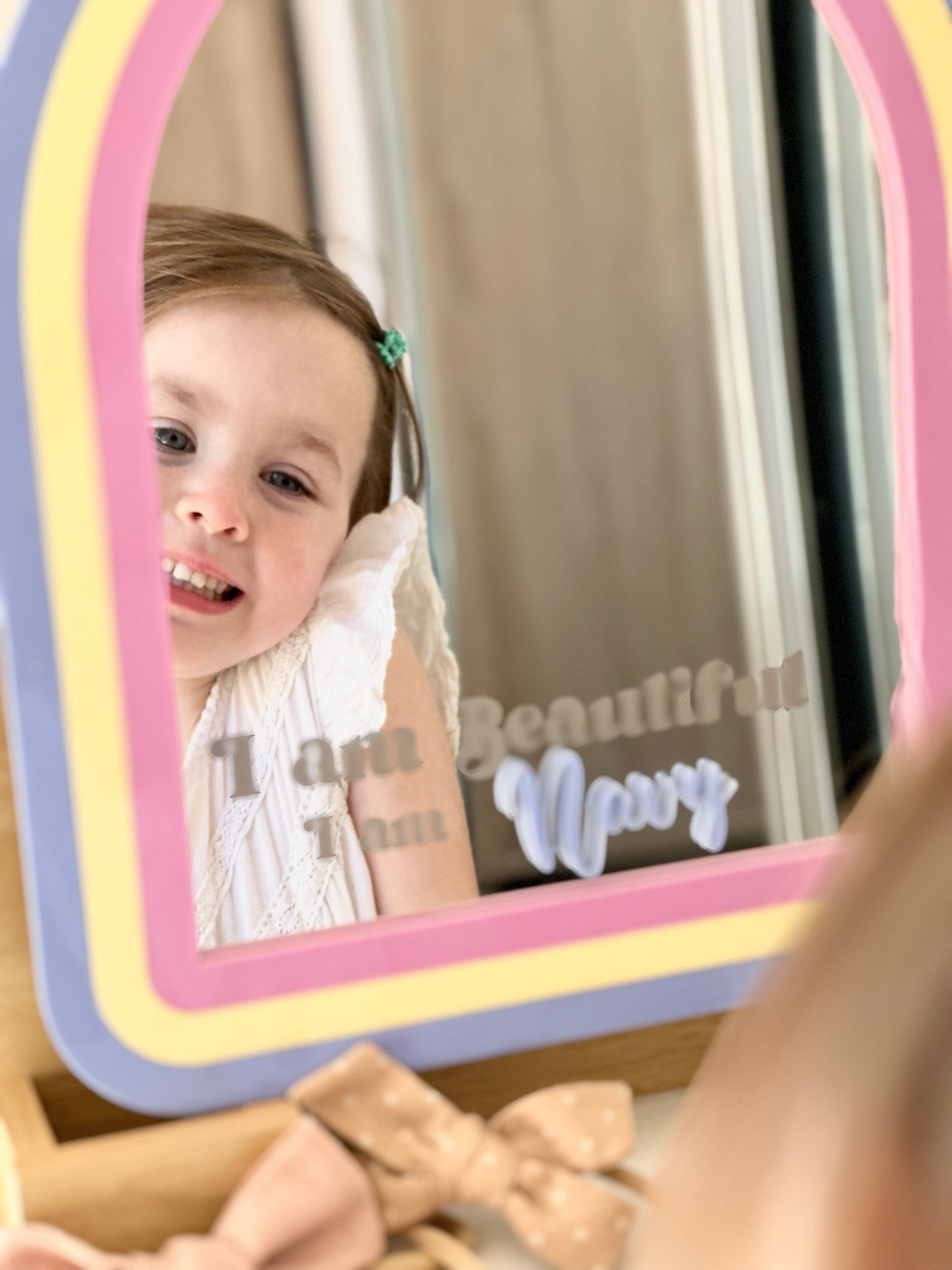 Personalised Affirmation Mirror – "I Am Beautiful"