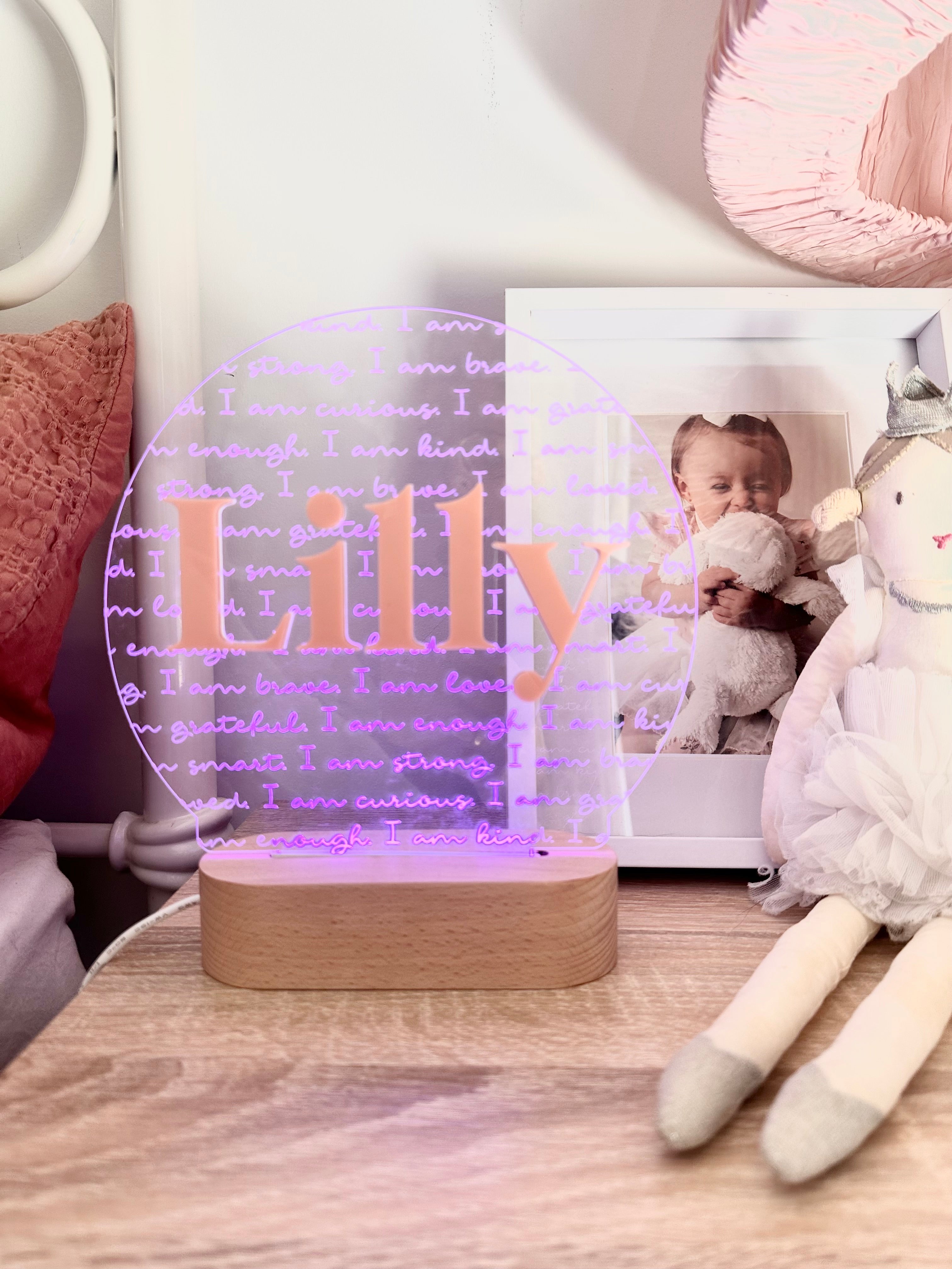 Personalised I AM Affirmation Colour Pop Night Light