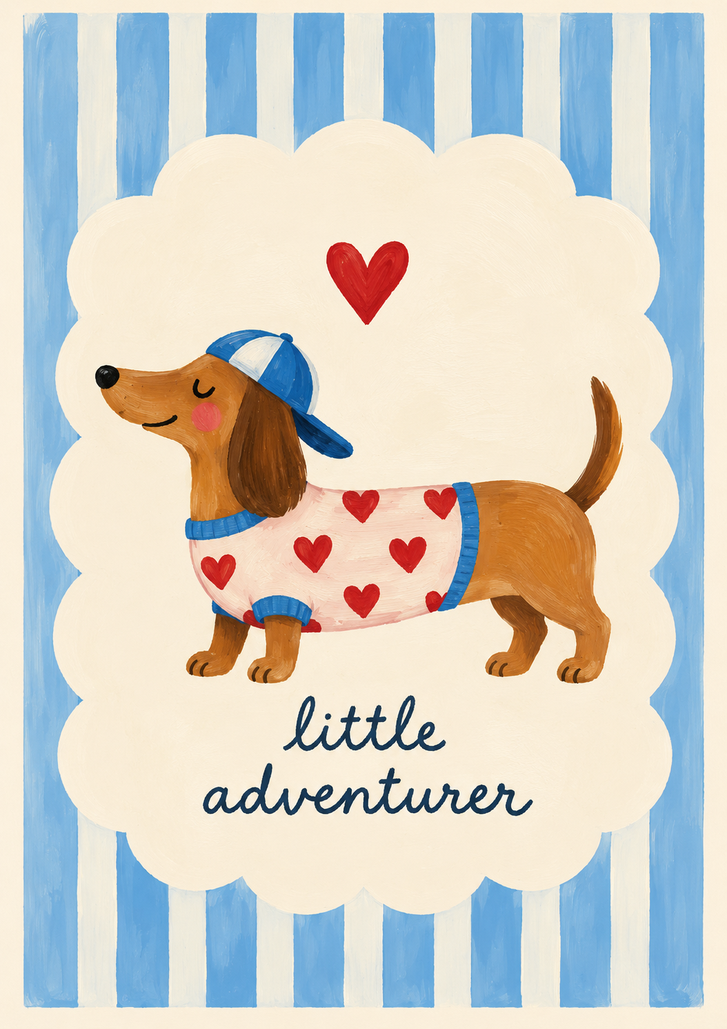 Little Adventurer | Dachshund Peel & Stick Art Print