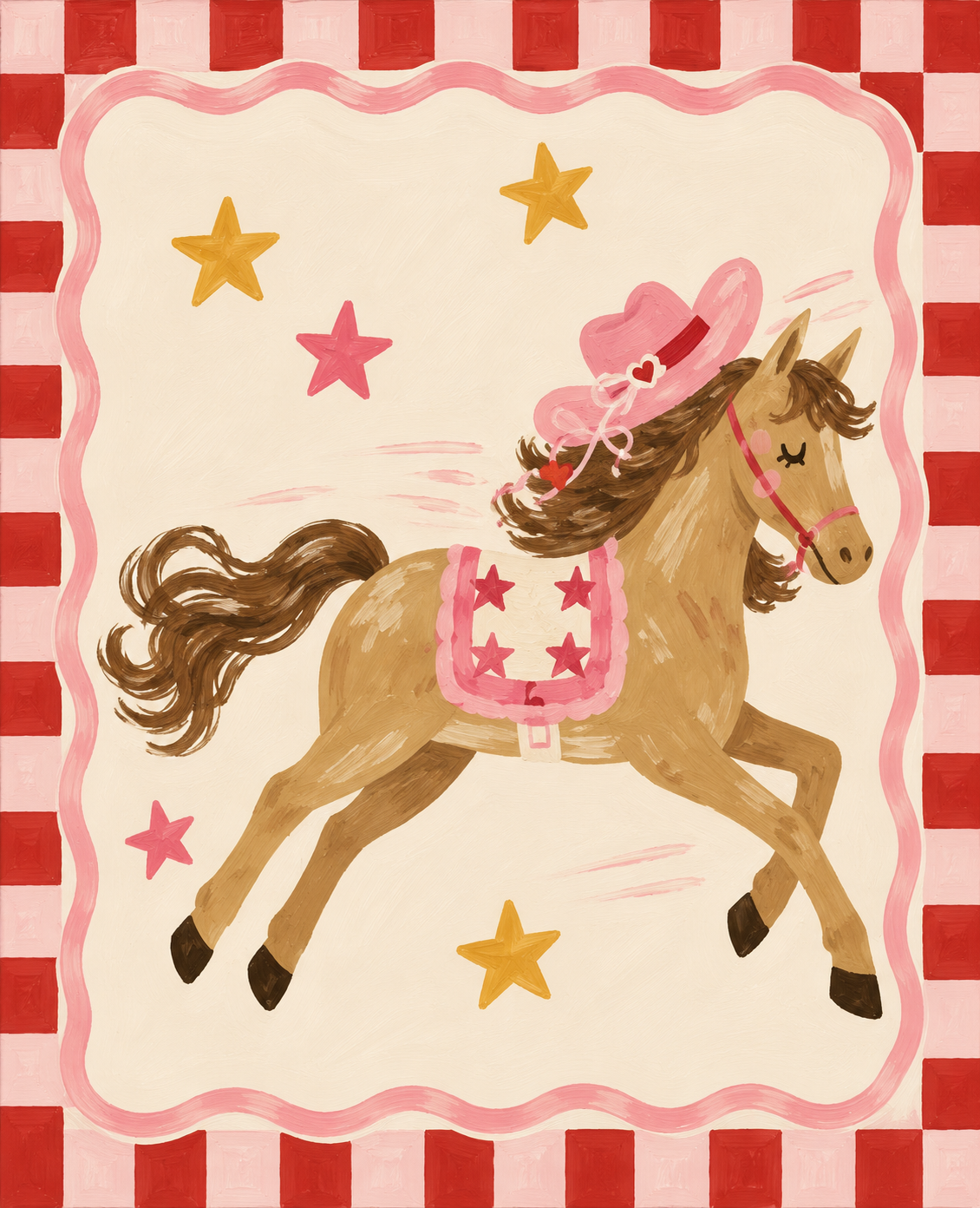 Little Rodeo | Cowgirl Horse Peel & Stick Art Print
