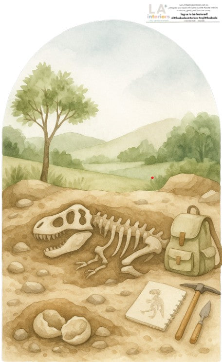 T-Rex Trails Arch – Peel & Stick Dinosaur Dig Wall Decal