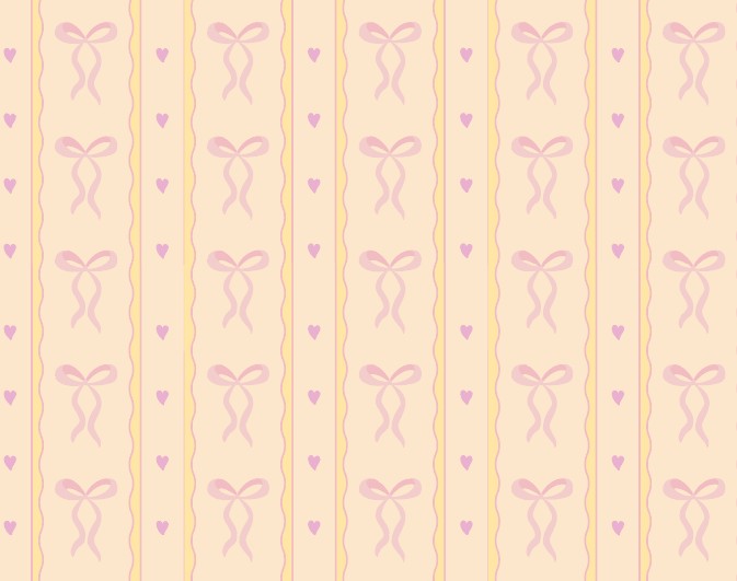 Pink and yellow Bow and hearts Wallpaper for Cubby Houses and Play Kitchens