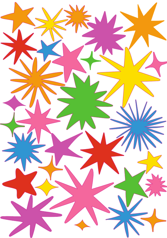 Starburst Pop Wall Decals A3 Sheets