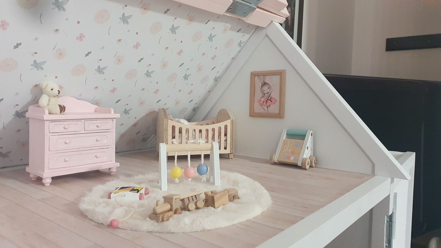 Faux Pine Panel / Wood Flooring – A3 Dollhouse Wallpaper Panel