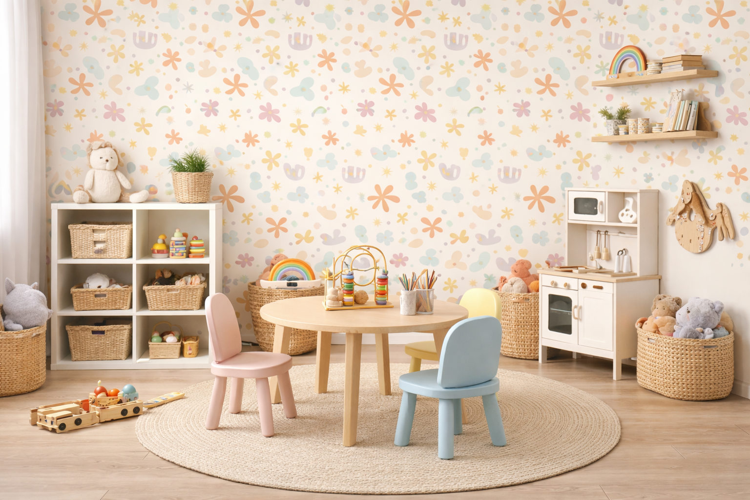 Pastel Wallpaper for Nursery and Bedroom Feature Walls