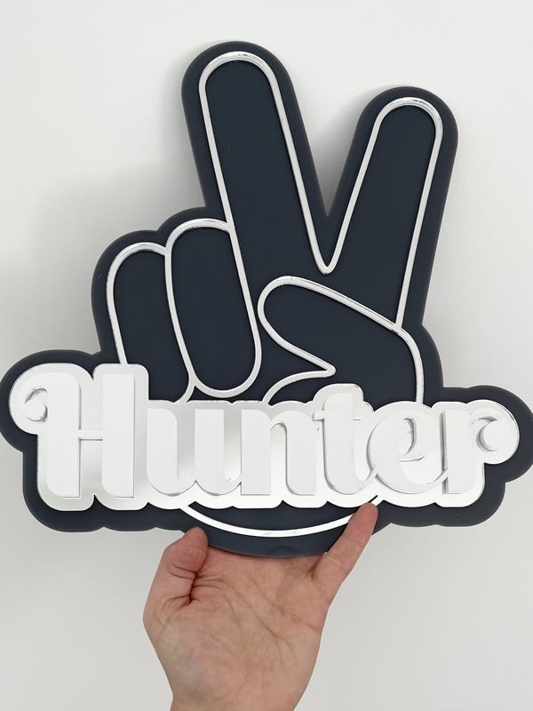 peace sign name plaque