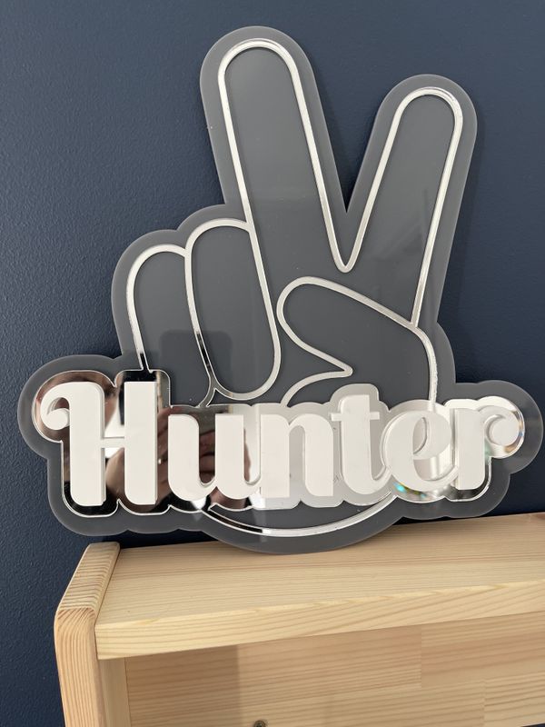peace sign name plaque