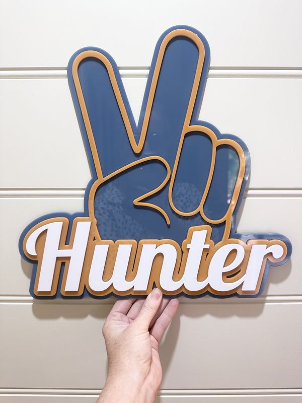 peace sign name plaque
