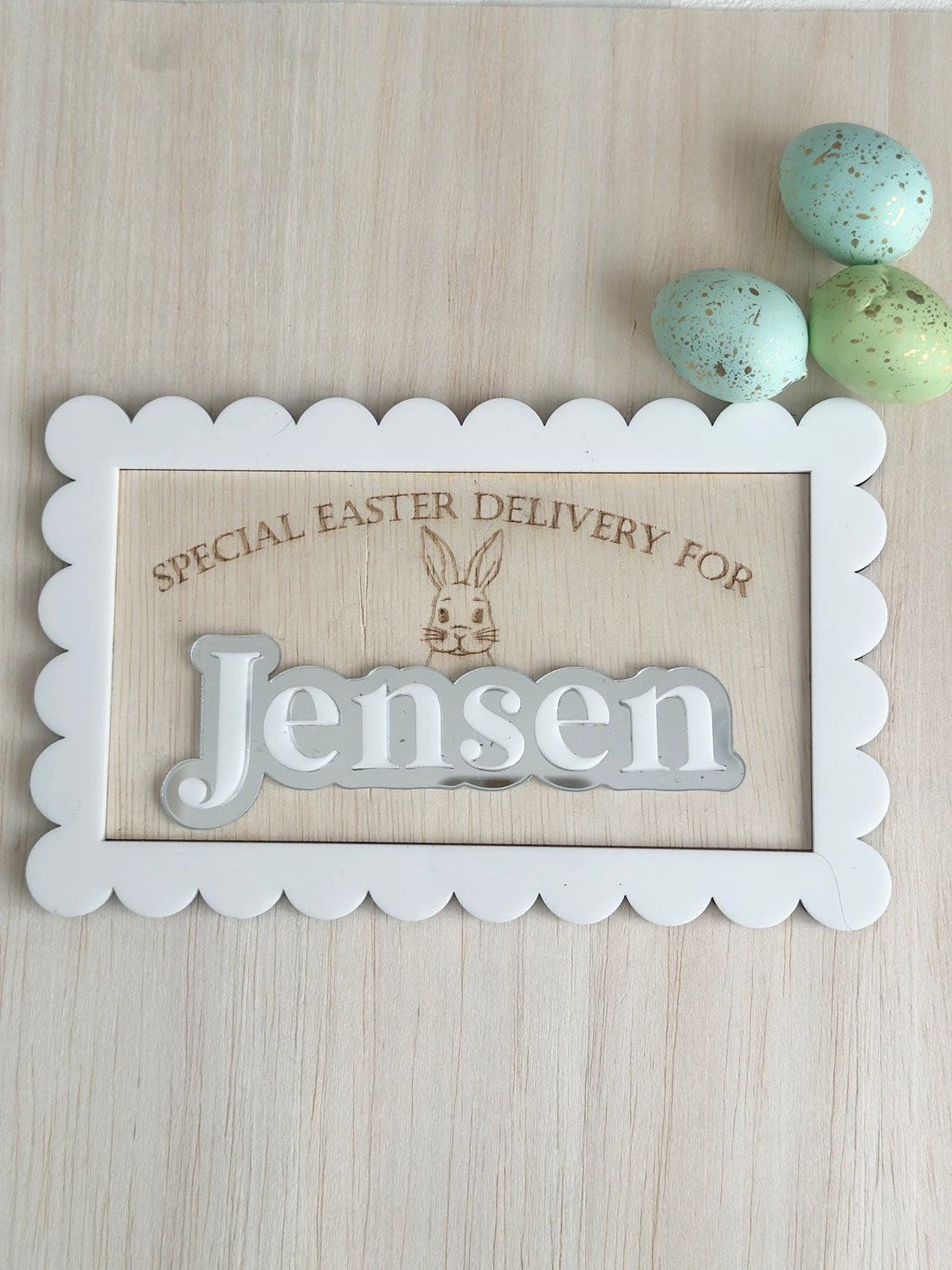 Personalised Easter Bunny Crate Plaque