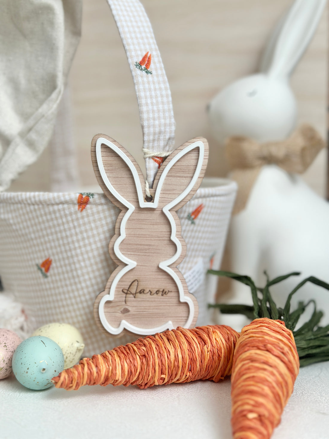 Engraved Bunny Silhouette Name Tag
