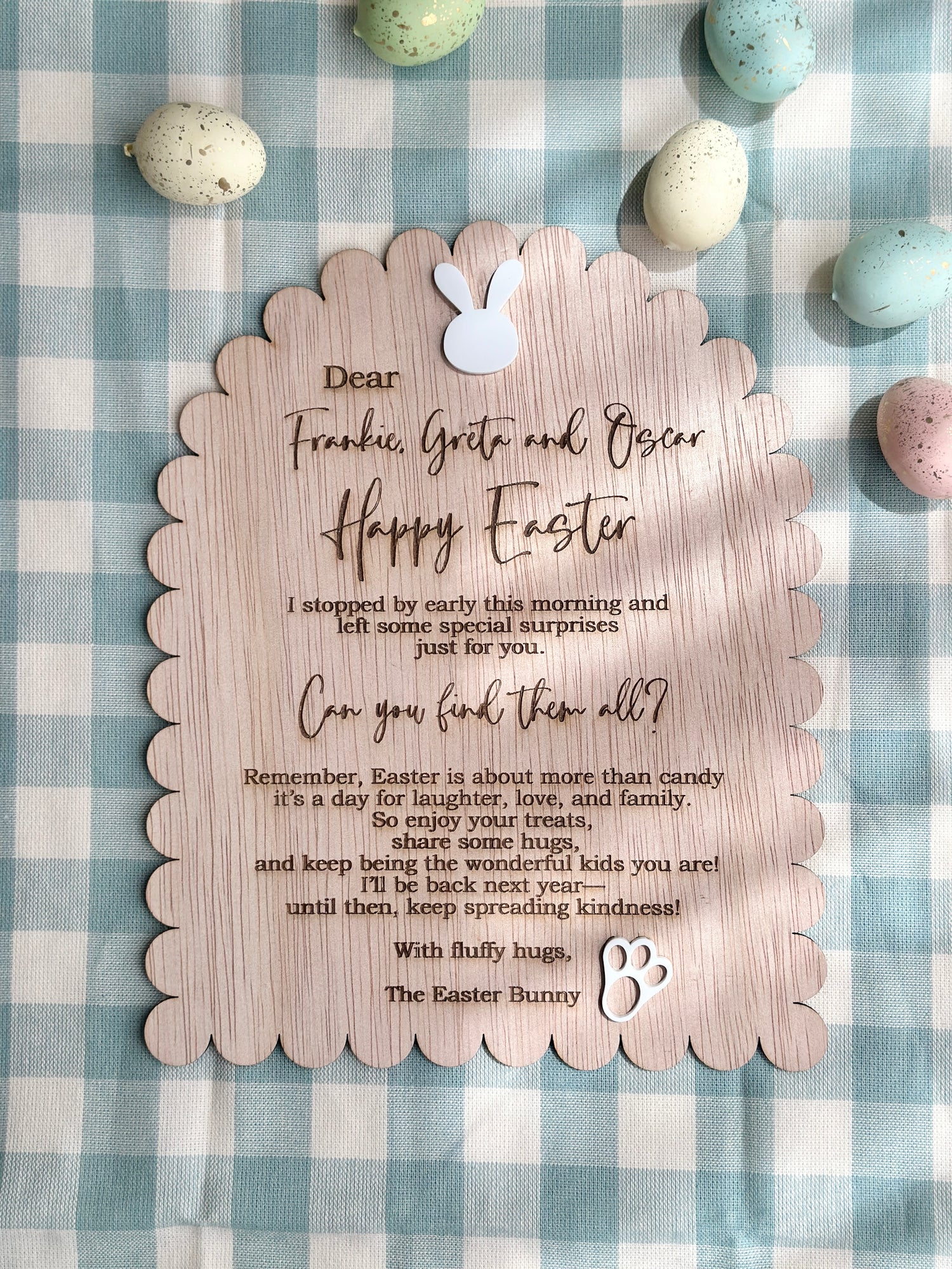 Letter From the Easter Bunny plaque- A Magical Easter Surprise