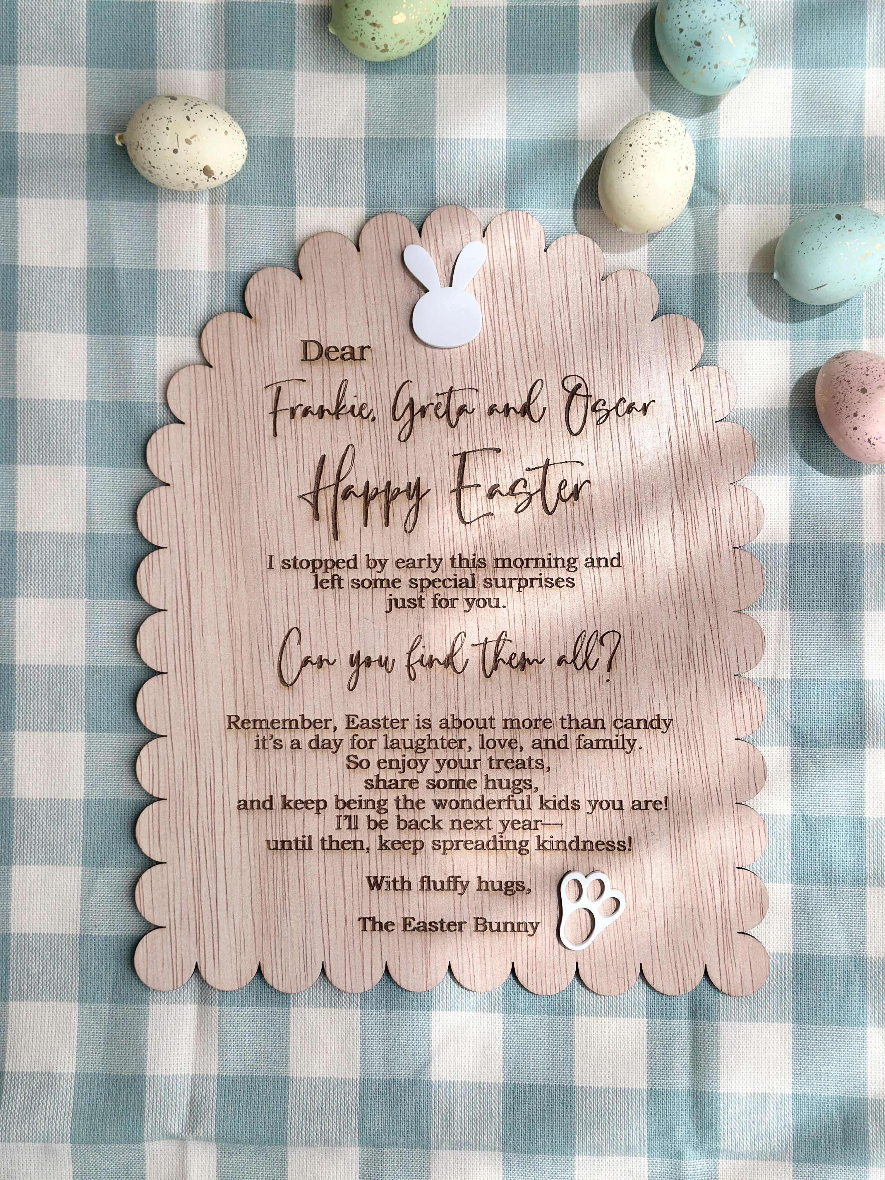 Letter From the Easter Bunny plaque- A Magical Easter Surprise