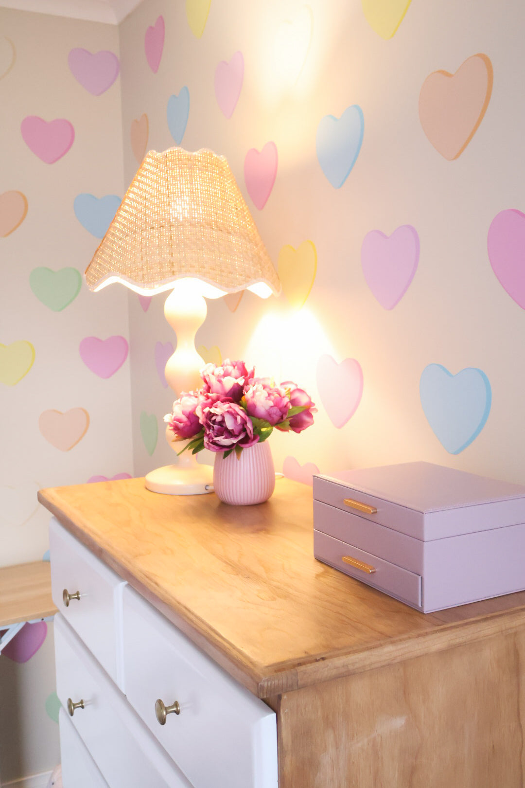 Pastel Heart Wall Decals – Pack of 32