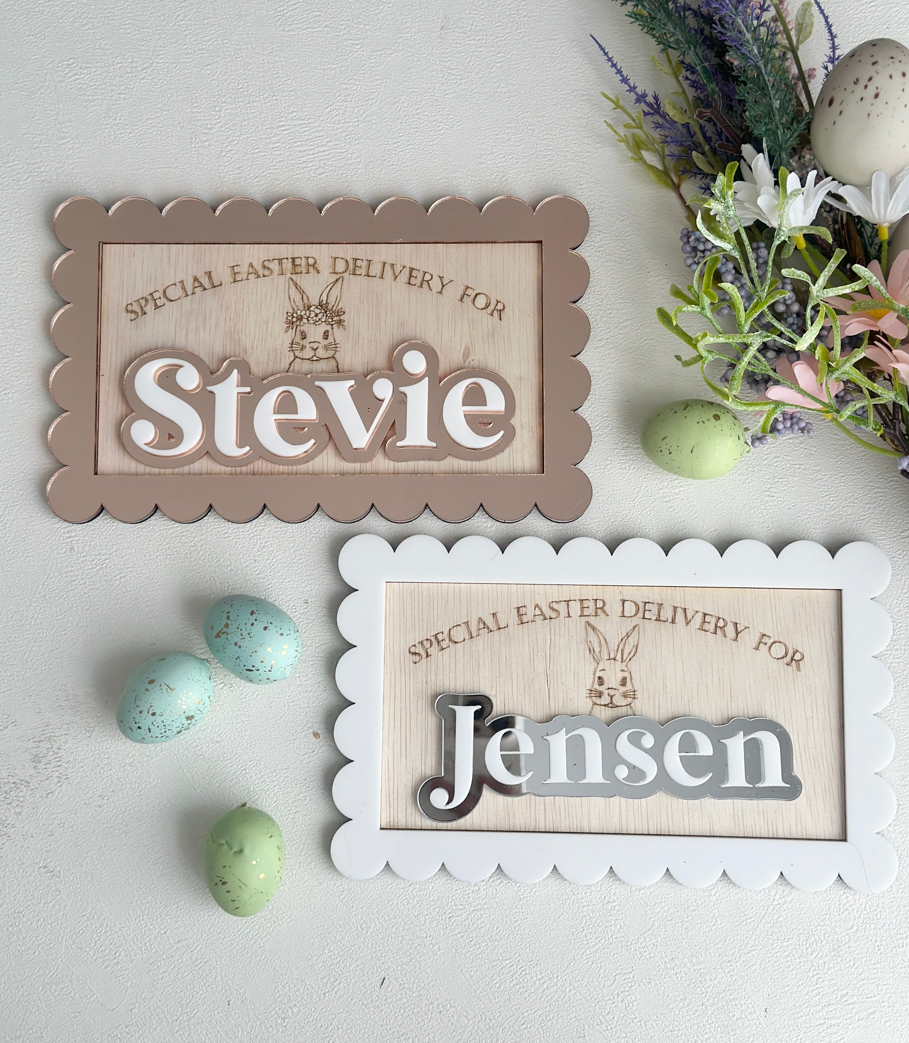 Personalised Easter Bunny Crate Plaque