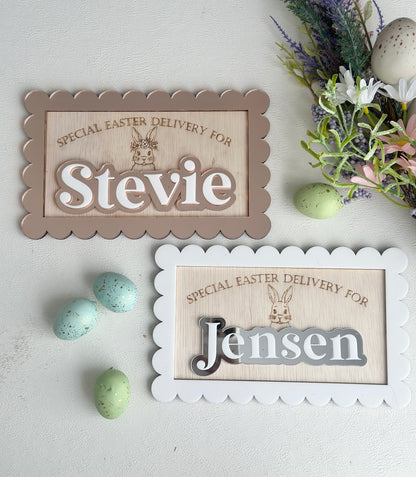 Personalised Easter Bunny Crate Plaque