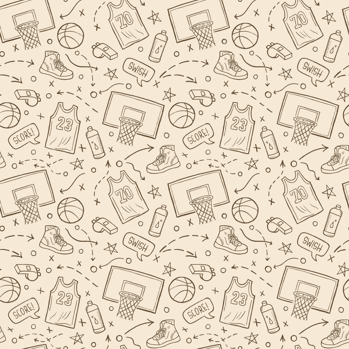 Courtside Basketball Peel &amp; Stick Kids Wallpaper