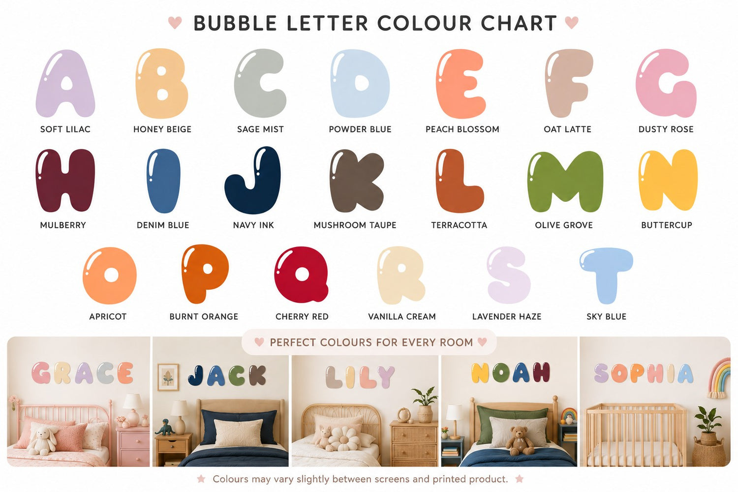 Custom Bubble Name Wall Decal | Personalised Kids Name Sticker