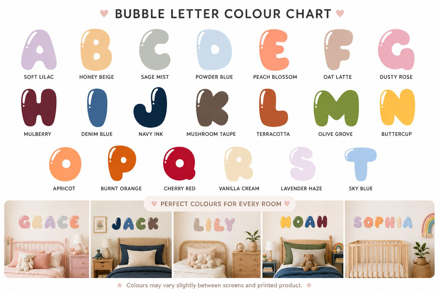 Custom Bubble Name Wall Decal | Personalised Kids Name Sticker